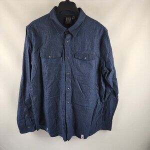 Stormtech Shirt Men XL Blue Denim Performance Miller Lite Logo Pearl Snap NWT